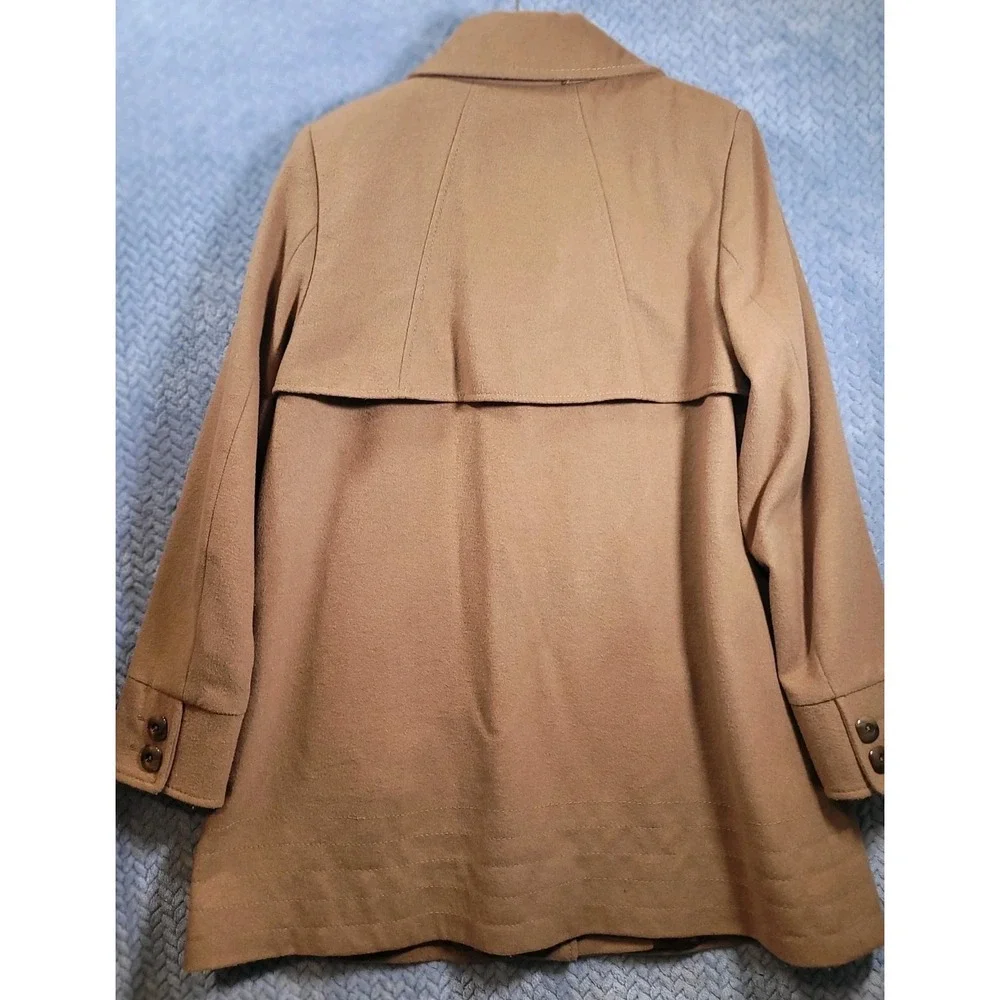 Kristen Blake Camel Brown Wool Blend Coat Womens Size 12 Button Up Winter‎ Boho